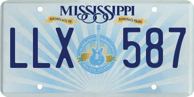 MS license plate LLX587