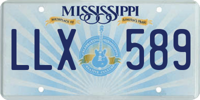 MS license plate LLX589