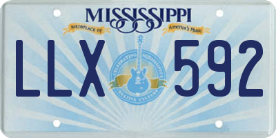 MS license plate LLX592
