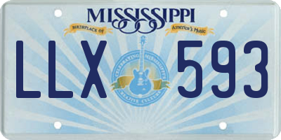MS license plate LLX593