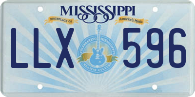 MS license plate LLX596