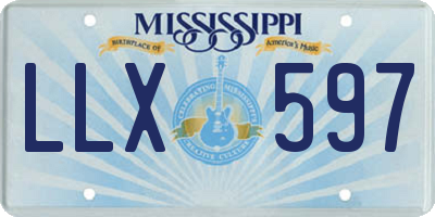 MS license plate LLX597
