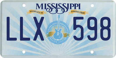 MS license plate LLX598