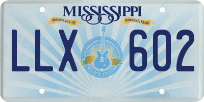 MS license plate LLX602