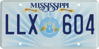 MS license plate LLX604
