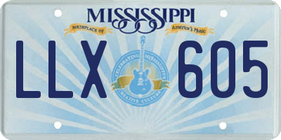 MS license plate LLX605