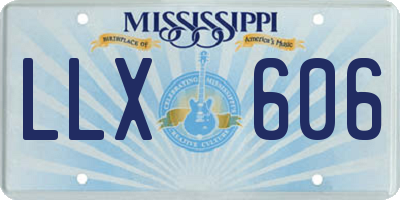 MS license plate LLX606