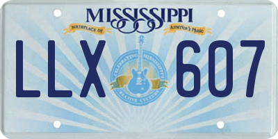 MS license plate LLX607