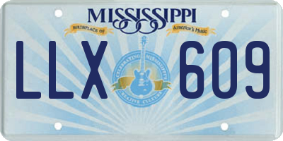 MS license plate LLX609