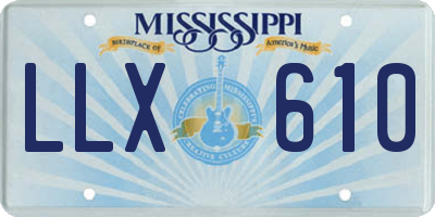 MS license plate LLX610