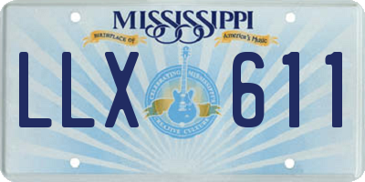 MS license plate LLX611