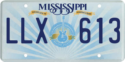 MS license plate LLX613