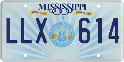 MS license plate LLX614