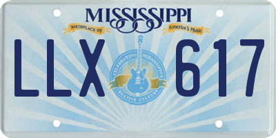 MS license plate LLX617