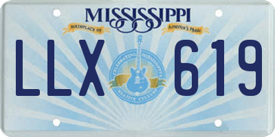 MS license plate LLX619