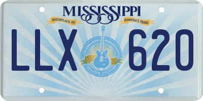 MS license plate LLX620