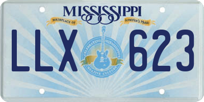 MS license plate LLX623