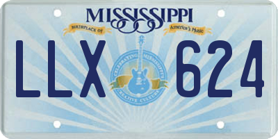 MS license plate LLX624
