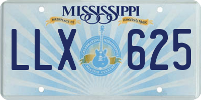 MS license plate LLX625