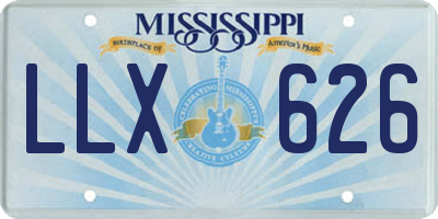 MS license plate LLX626