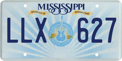MS license plate LLX627