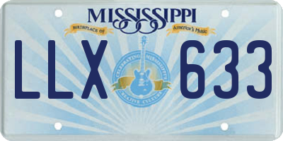 MS license plate LLX633