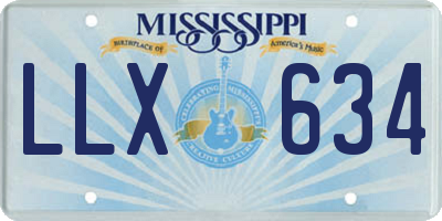 MS license plate LLX634