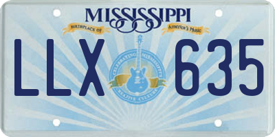 MS license plate LLX635