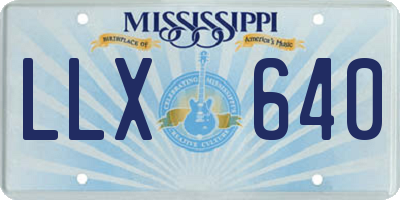MS license plate LLX640