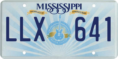 MS license plate LLX641