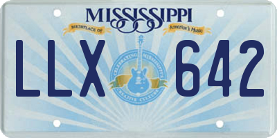 MS license plate LLX642
