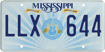 MS license plate LLX644