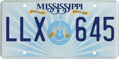 MS license plate LLX645