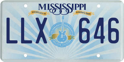 MS license plate LLX646