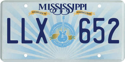 MS license plate LLX652