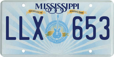 MS license plate LLX653
