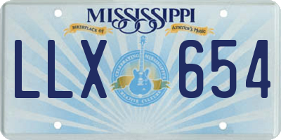 MS license plate LLX654
