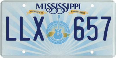 MS license plate LLX657