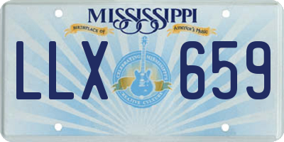 MS license plate LLX659