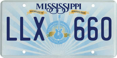 MS license plate LLX660