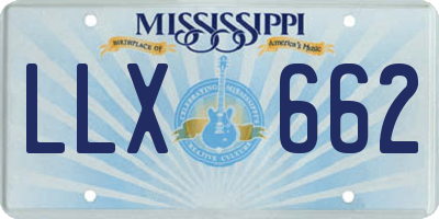 MS license plate LLX662