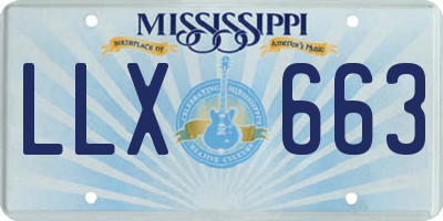MS license plate LLX663