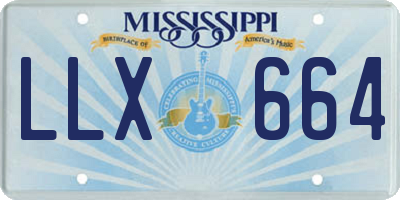 MS license plate LLX664