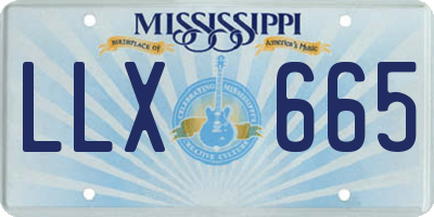 MS license plate LLX665