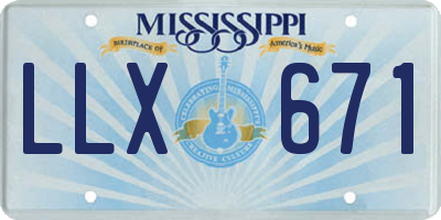 MS license plate LLX671