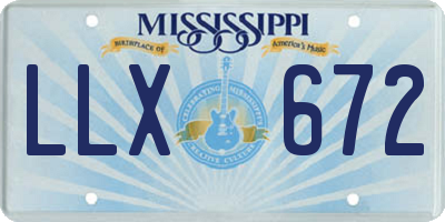 MS license plate LLX672