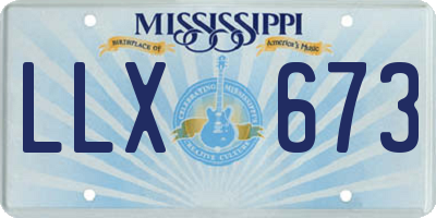 MS license plate LLX673