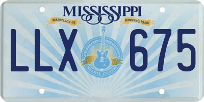 MS license plate LLX675