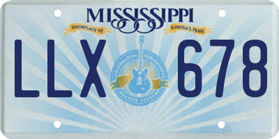 MS license plate LLX678