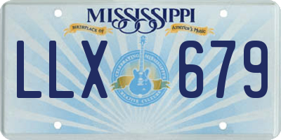 MS license plate LLX679